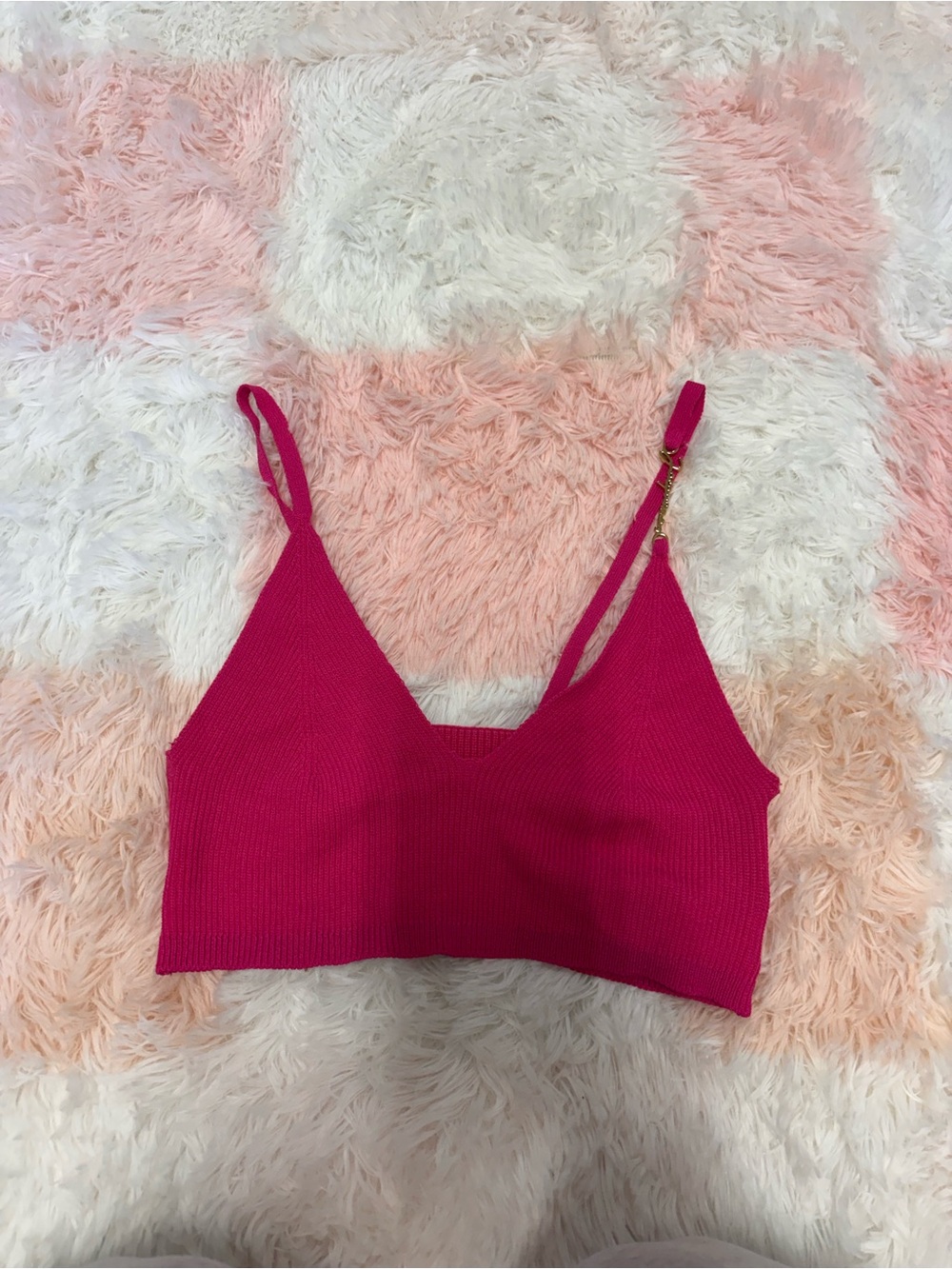 Jacquemus Bright Fuchsia Ribbed Camisole Bralette